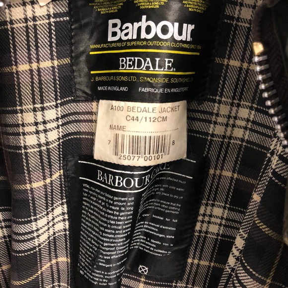 VINTAGE BARBOUR BEDALE A100 WAXED JACKET SIZE C44 - Picture 3 of 8